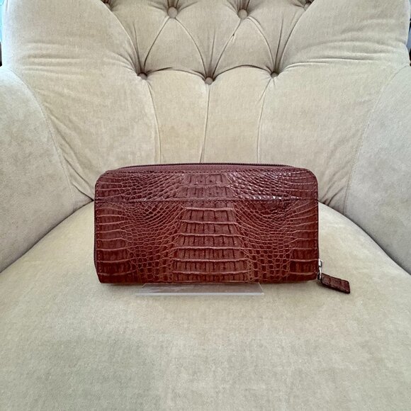 Auth RIVER Brand Genuine Caiman Crocodile Messenger Crossbody Bag SET...GORGEOUS - Picture 8 of 11